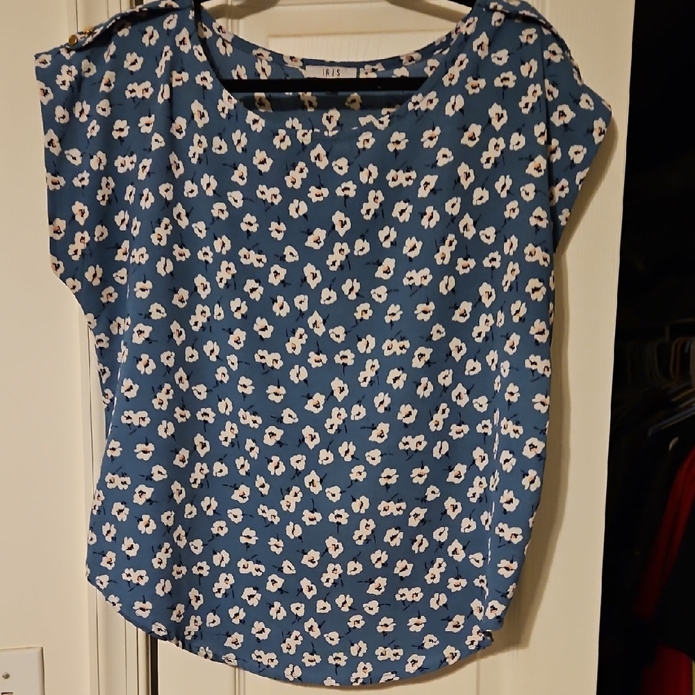 Iris Navy Floral Print Blouse